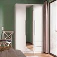 Monaco Wardrobe - 3 Door - 1 Mirror - RHF 2 Drawer - Tall - Combi - White