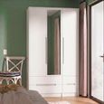 Monaco Wardrobe - 3 Door - 1 Mirror - Tall - Combi - White