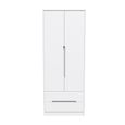 Monaco Wardrobe - 2 Door - 2 Drawer - Tall - White