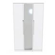 Monaco Wardrobe - 3 Door - 1 Mirror - Tall - Triple - White