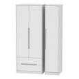 Monaco Wardrobe - 3 Door - LHF 2 Drawer - Tall - Triple - White