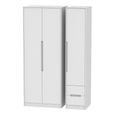 Monaco Wardrobe - 3 Door - RHF 2 Drawer - Tall - Triple - White