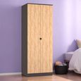 Bora Wardrobe - 2 Door - Gold Craft Oak and Graphite