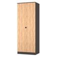 Bora Wardrobe - 2 Door - Gold Craft Oak and Graphite