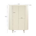 Patou Curved Fluted Wardrobe - 2 Door - Off White - Mango Wood
