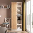 Bora Double Wardrobe - 1 Door - Open Shelf - Gold Craft Oak and Kashmir Matt
