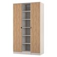 Bora Triple Wardrobe - 2 Door - Open Shelf - Gold Craft Oak and Kashmir Matt