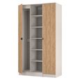 Bora Triple Wardrobe - 2 Door - Open Shelf - Gold Craft Oak and Kashmir Matt
