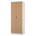 Bora Wardrobe - 2 Door - Gold Craft Oak and Kashmir Matt