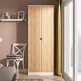 Bora Wardrobe - 2 Door - Gold Craft Oak and White Matt