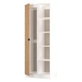 Bora Double Wardrobe - 1 Door - Open Shelf - Gold Craft Oak and White Matt