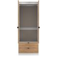 Bora Wardrobe - 2 Door - 2 Drawer - Gold Craft Oak and White Matt