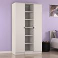 Bora Triple Wardrobe - 2 Door - Open Shelf - Kashmir Matt