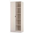 Bora Double Wardrobe - 1 Door - Open Shelf - Kashmir Matt