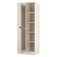 Bora Double Wardrobe - 1 Door - Open Shelf - Kashmir Matt