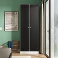 Yarmouth Wardrobe - 2 Door - Black Matt and White Matt