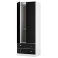 Yarmouth Wardrobe - 2 Door - 2 Drawer - Black Matt and White Matt
