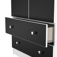 Yarmouth Wardrobe - 2 Door - 2 Drawer - Black Matt and White Matt