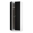 Yarmouth Wardrobe - 2 Door - Black Matt and White Matt