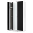 Yarmouth Wardrobe - 3 Door - 1 Mirror - Black Matt and White Matt
