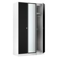 Yarmouth Wardrobe - 3 Door - 1 Mirror - Black Matt and White Matt