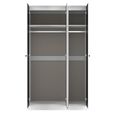 Yarmouth Wardrobe - 3 Door - 1 Mirror - Black Matt and White Matt