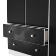 Yarmouth Wardrobe - 3 Door - 2 Drawer - Black Matt and White Matt