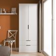 Fluted Wardrobe - 2 Door - 2 Drawer - White Matt
