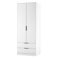 Fluted Wardrobe - 2 Door - 2 Drawer - White Matt