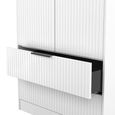 Fluted Wardrobe - 2 Door - 2 Drawer - White Matt
