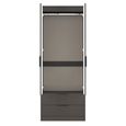 Fluted Wardrobe - 2 Door - 2 Drawer - Graphite