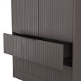 Fluted Wardrobe - 2 Door - 2 Drawer - Graphite