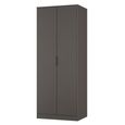 Fluted Wardrobe - 2 Door - Graphite