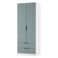 Fluted Wardrobe - 2 Door - 2 Drawer - Duck and White Matt