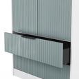 Fluted Wardrobe - 2 Door - 2 Drawer - Duck and White Matt