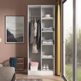 Fluted Wardrobe - Front Open Shelf - White Matt