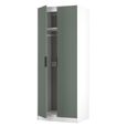 Fluted Wardrobe - 2 Door - Reed Green and White Matt