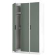 Fluted Wardrobe - 3 Door - Triple - Reed Green and White Matt