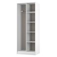 Fluted Wardrobe - Front Open Shelf - White Matt
