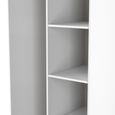 Fluted Wardrobe - Front Open Shelf - White Matt