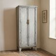 Icons Marie Elise Distressed Wardrobe - 2 Door - Grey - Elm Wood