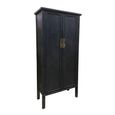 Icons Loes Distressed Wardrobe - 2 Door - Black - Elm Wood