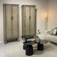 Icons Marie Elise Distressed Wardrobe - 2 Door - Grey - Elm Wood