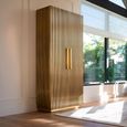 Ironville Brass Ribbed 2 Door Hall Cupboard
