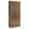 Ironville Brass Ribbed 2 Door Hall Cupboard