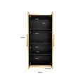 Ironville Brass Ribbed 2 Door Hall Cupboard