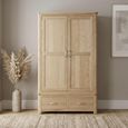 Treviso Curved Oak Wardrobe - 2 Door - 2 Drawer