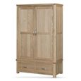 Treviso Curved Oak Wardrobe - 2 Door - 2 Drawer