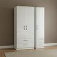 Clearance - Knightsbridge Wardrobe - 3 Door - 4 Drawer - Triple - White Gloss - FSS17369