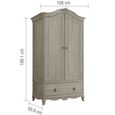 Camille Wardrobe - 2 Door - 1 Drawer - Grey Oak